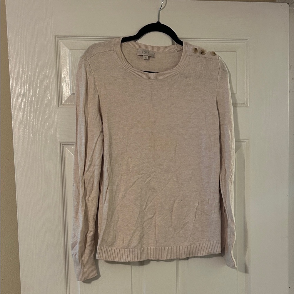 LOFT Cream Knit Sweater